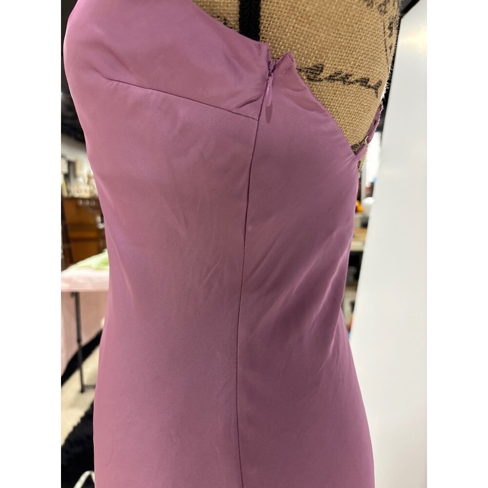 Pink Maxi Slip Dress With Spaghetti Straps & Criss-Cross Back Form Fitting S - Picture 9 of 12